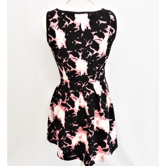 Ann Taylor Black Pink Floral Box Pleat Dress Sleeveless 4 S Small - Picture 8 of 9